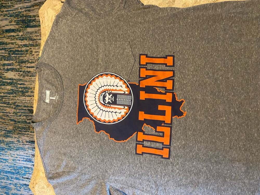 youth VINTAGE Fighting ILLINI short SLEEVE rare CHIEF Illiniwek SHIRT - Picture 3 of 4